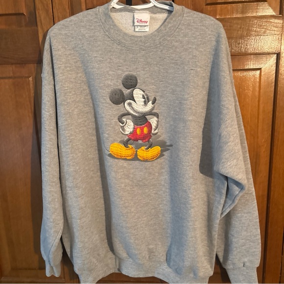 Disney Men's Gray Crewneck Sweater with Mickey Mouse - Picture 9 of 9